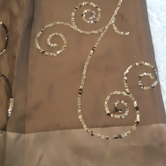 Ann Taylor long black silk skirt with sequins - Picture 3 of 7